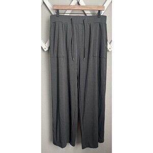Cozy Earth Women's L Bamboo Blend Wide-Leg Lounge Pants - Gray